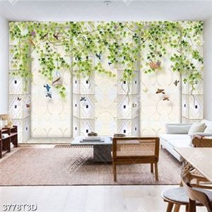 Tranh dán tường dàn dây leo và chim đẹo nhất