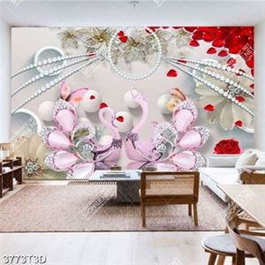 Tranh những cánh hồng và thiên nga khảm ngọc file psd