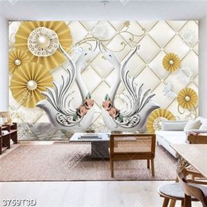 Tranh thiên nga và ngọc trai nghệ thuật chất lượng cao