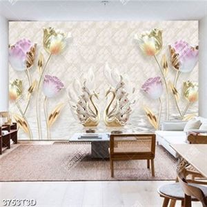 Tranh lụa hoa và nai đính ngọc trai sang trọng file psd