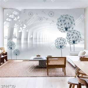 Tranh 3D hoa bồ công anh in kính