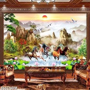 Tranh sơn thủy và bát mã nghệ thuật chất lượng cao