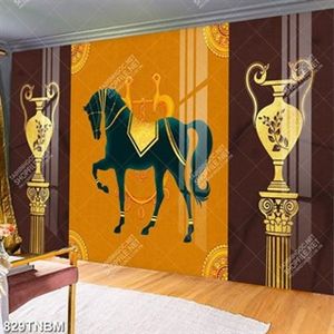 Tranh decor phòng khách chú ngựa đá chất lượng cao