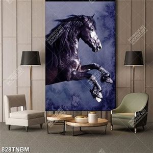 Tranh gắn tường chú ngựa đen đẹp nhất file gốc