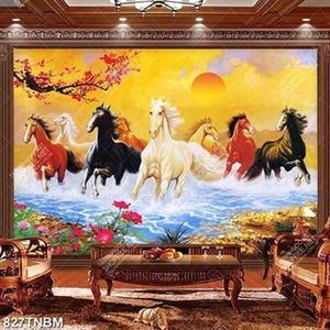 Tranh sơn dầu chất lượng cao bát mã vượt sông đẹp nhất