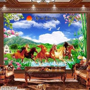Tranh dán tường mã đáo thành công bên ngôi làng nhỏ Tranh dán tường mã đáo thành công bên ngôi làng nhỏ