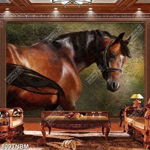 Tranh decor chú ngựa nâu file PSD