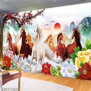 Tranh bát mã truy phong dưới ánh mặt trời nghệ thuật in kính