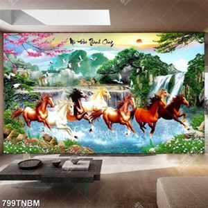 Tranh mã đáo thành công sơn thủy chất lượng cao