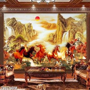 Tranh sơn dầu decor nghệ thuật bát mã truy phong chất lượng cao Tranh sơn dầu decor nghệ thuật bát mã truy phong chất lượng cao