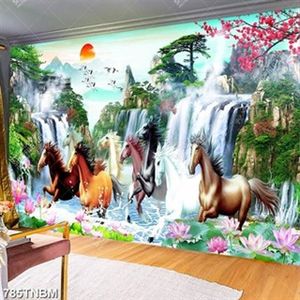 Tranh bát mã sơn thủy đẹp nhất in uv