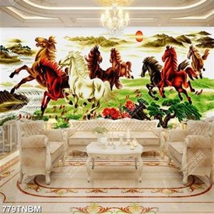 Tranh sơn dầu in kính bát mã đẹp nhất