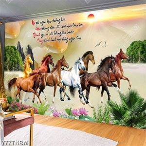 Tranh mã đáo thành công trên hồ nước và nền giả ngọc file gốc