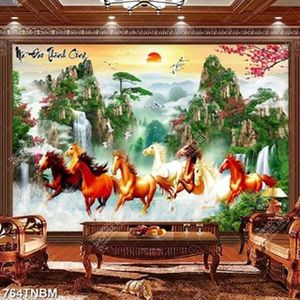 Tranh mã đáo thành công bên những thác nước nghệ thuật in uv