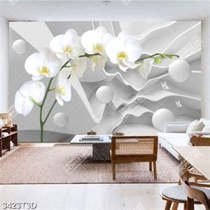 Tranh hoa lan trắng 3D in kính file gốc