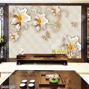 Tranh lụa hoa và thiên nga trang trí phòng ngủ