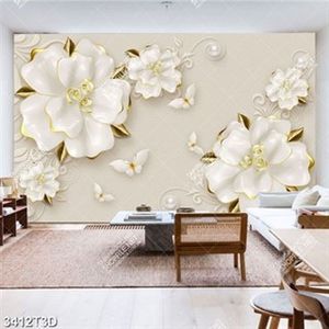 Tranh hoa giả ngọc và bướm trang trí phòng khách