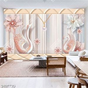 Tranh thiên nga và ngọc trai chất lượng cao psd