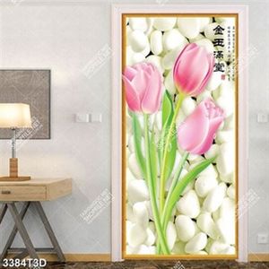 Tranh phòng khách hoa tulip 3D in kính