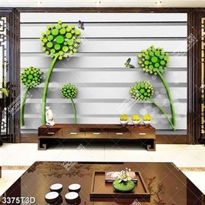 Tranh 3D hoa ghép màu xanh lá hiện đại psd