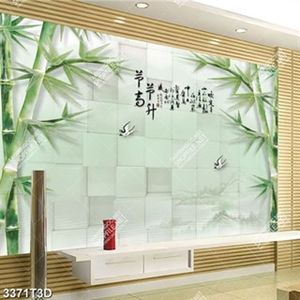 Tranh phòng khách tre và chữ hán chất lượng cao