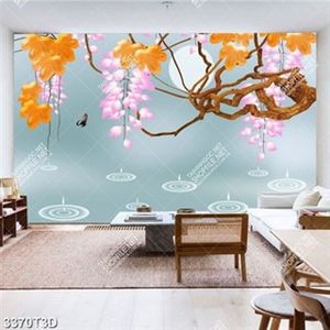 Tranh dán tường hoa leo tử đằng file gốc