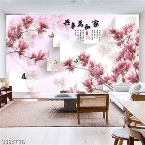 Tranh hoa mộc lan và chữ hán chất lượng cao