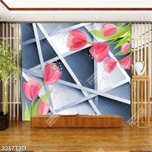 Tranh dán tường hoa tulip đẹp