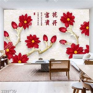 Tranh phòng khách hoa đỏ và chữ hán in uv