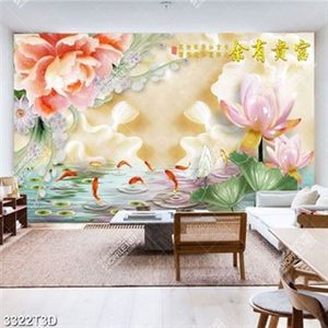 Tranh hoa sen và cá chép giả ngọc in kính