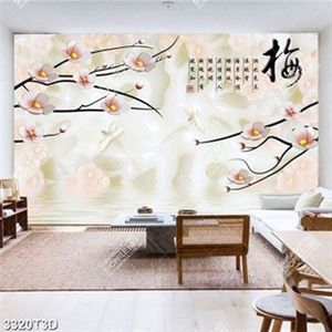 Tranh hoa đào chữ hán nền giả ngọc psd