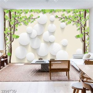 Tranh 3D cây leo và họa tiết hình tròn in kính