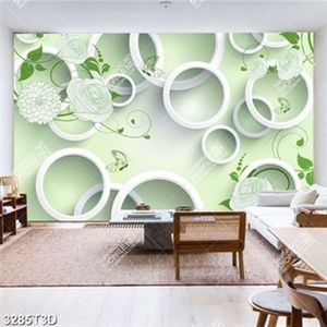 Tranh dán tường hoa hồng trắng nền xanh đẹp