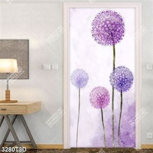 Tranh dán tường hoa cẩm tú cầu tím chất lượng cao