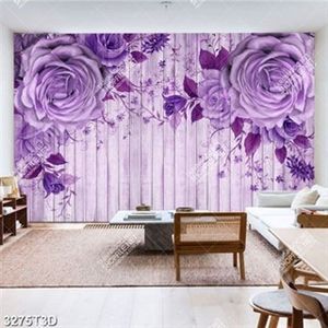 Tranh file psd trang trí tường hoa hồng tím lãng mạng
