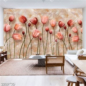 Tranh trang trí tường hoa tulíp nền đá đẹp nhất