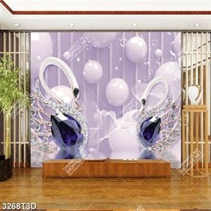 Tranh lụa thiên nga khảm ngọc 3D đẹp nhất