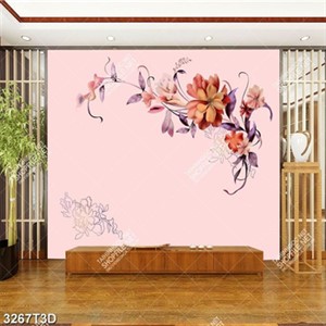 Tranh dán tường hoa nền hồng đơn giản chất lượng  cao