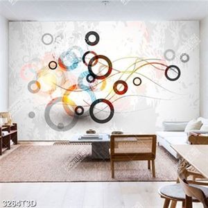 Tranh dán tường vòng tròn nhiều màu sắc đẹp