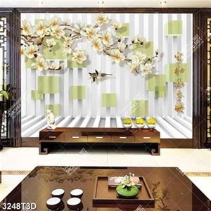 Tranh trang trí nội thất hoa mộc lan và chim in uv đẹp