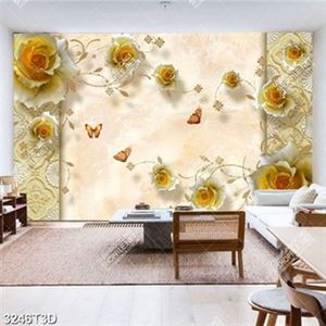 Tranh lụa hoa hồng 3D và bướm đẹp