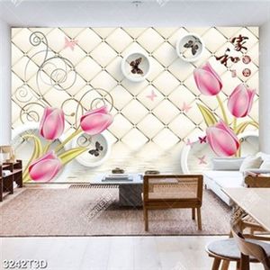 Tranh bếp hoa tulíp và bướm trên mặt hồ in kính