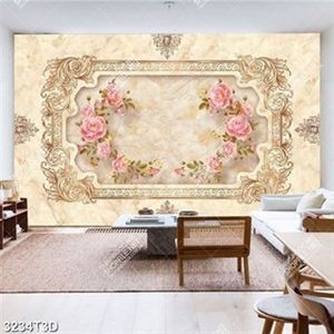 Tranh hoa hồng trên nền gạch giả ngọc in uv