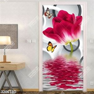 Tranh bếp hoa tulíp và bướm in kính chất lượng cao