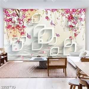 Tranh trang trí phòng khách hoa dây leo hồng anh