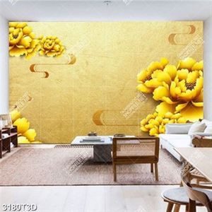 Tranh trang trí tường hoa màu vàng đẹp in uv
