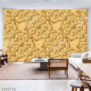 Tranh hoa văn nổi màu vàng đồng chất lượng cao