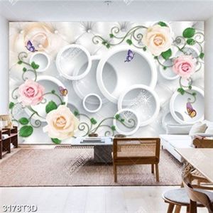 Tranh trang trí bếp hoa hồng 3D in kính đẹp