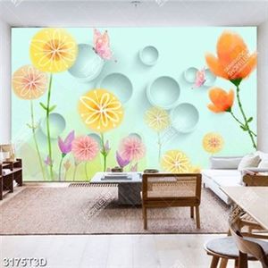 Tranh dán tường hoa ghép màu sắc đáng yêu