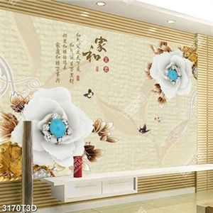 Tranh lụa hoa trắng đính ngọc xanh đẹp